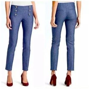 Banana Republic Chambray Sloan Straight Leg Pant Size 12 Sailor Pinup Retro